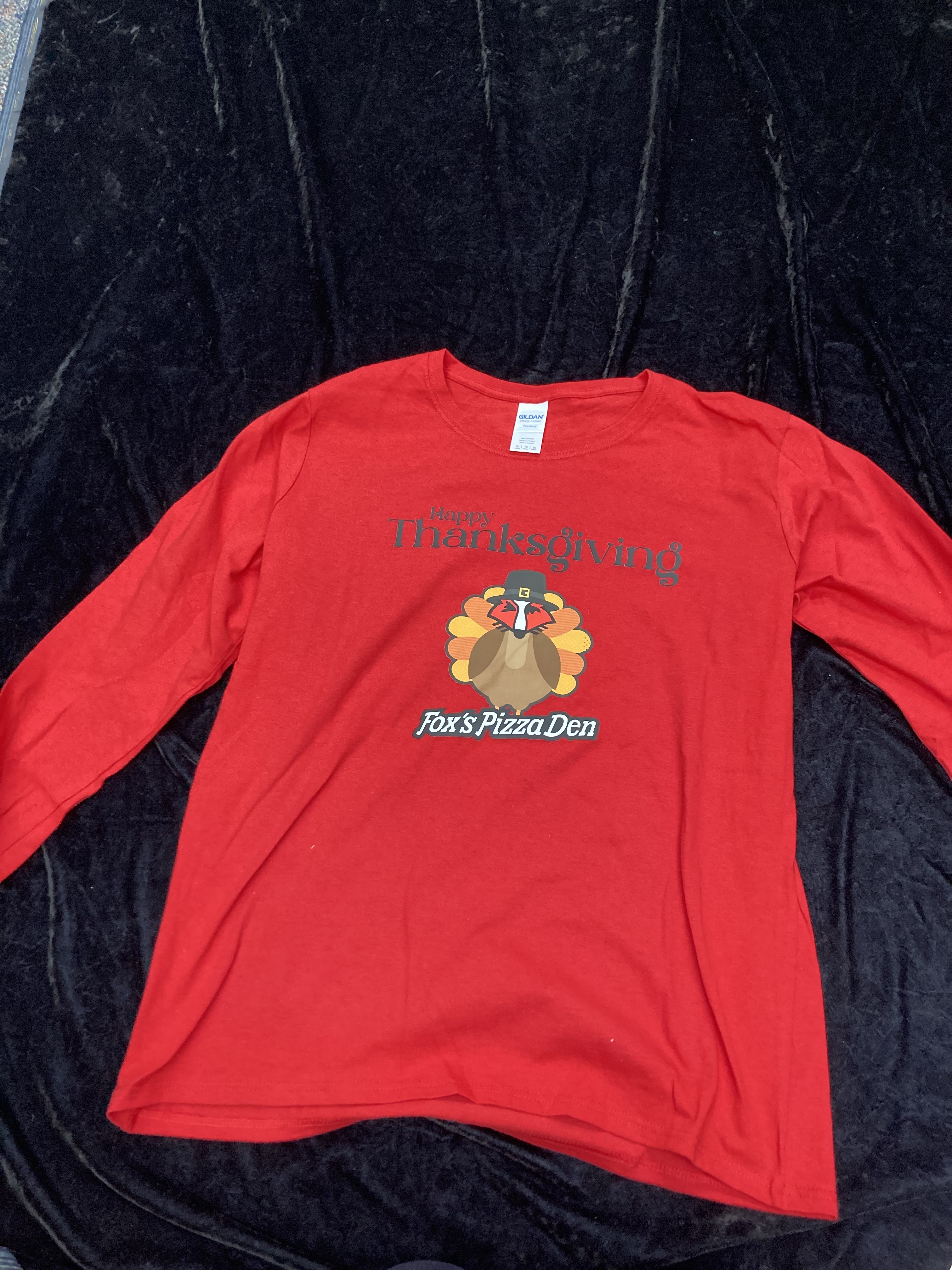 SALE 2025 Thanksgiving Logo - LADIES XL Red Long Sleeve Shirt