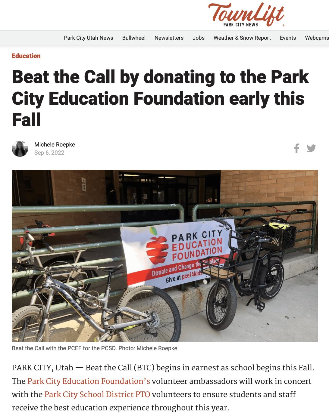 Beat the Call by Donating to the Park City Education Foundation Early This Fall