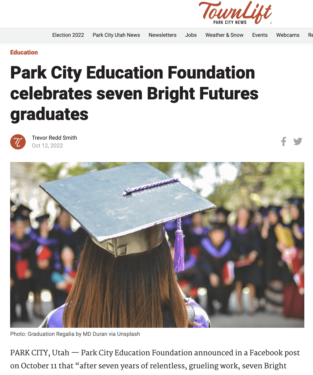 Park City Education Foundation Celebrates Seven Bright Futures Graduates