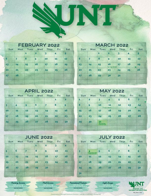 Unt Calendar 2022-2023 - 2023