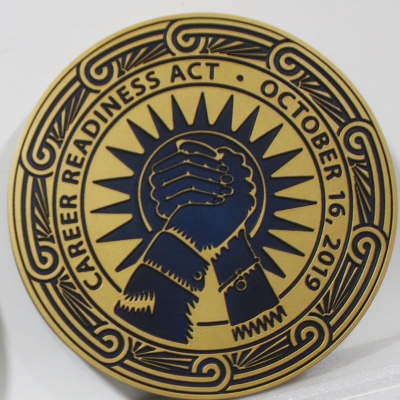 ZP-1260 - Carved Multi-Level Artist-Painted Plaque for the Cherokee Nation - Career Readiness Act