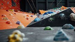 Rock climbing wall.