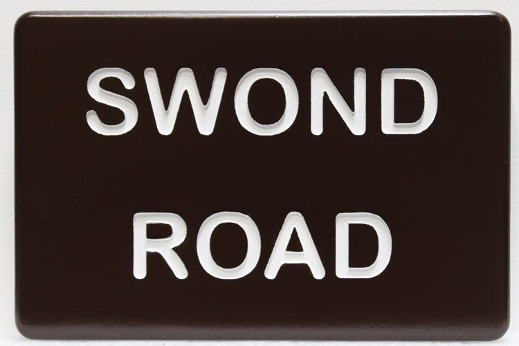 H17094 - Engraved High-Density-Urethane Name Street Sign  " Swond Road"