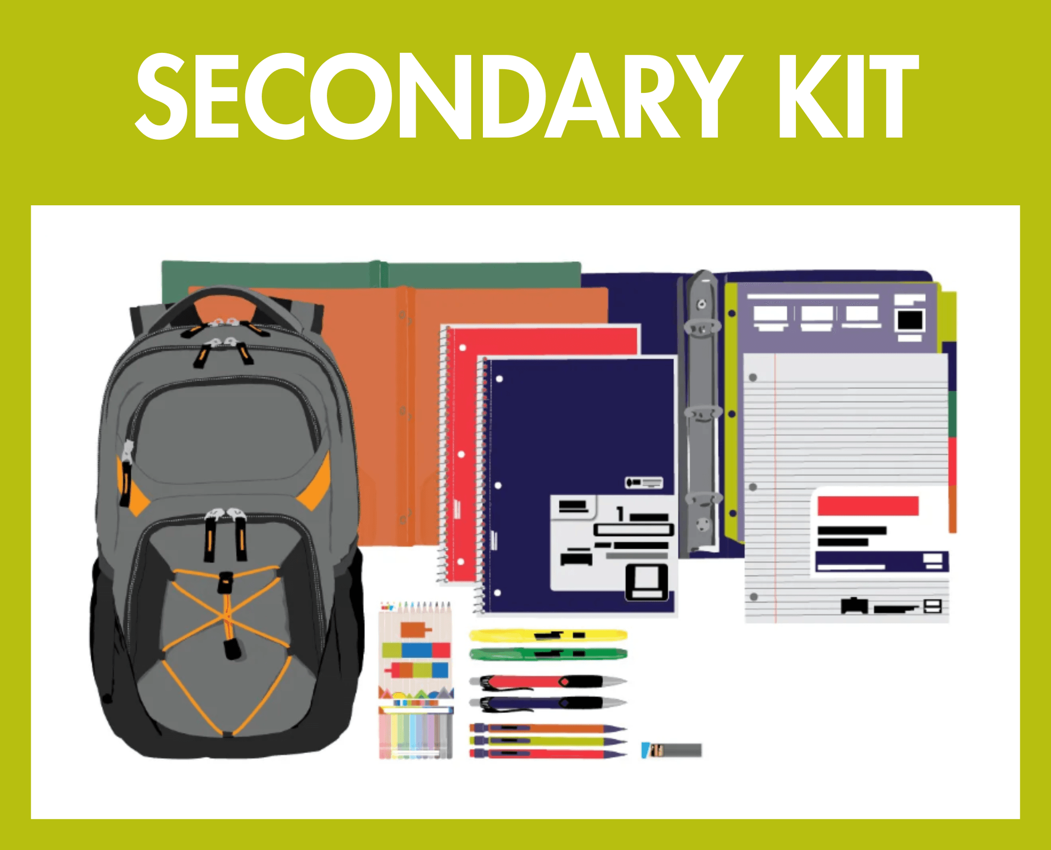Secondary Backpack/School Kit