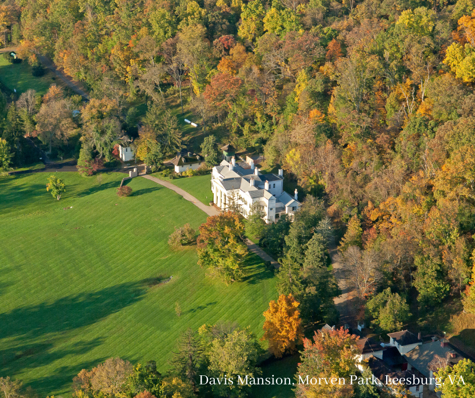 The Davis Mansion (from above) at Morven Park in Leesburg. VA. 