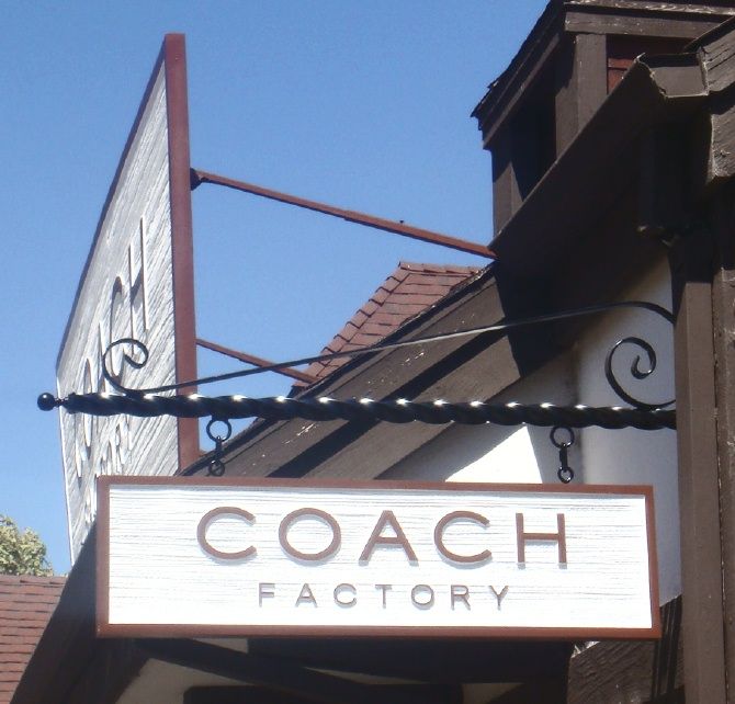 SA28713 - Large Roof and Smaller Carved Blade Sign for the "Coach Factory" 