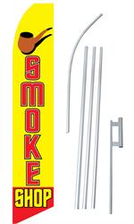 Smoke Shop Feather Flag + Pole + Ground Spike