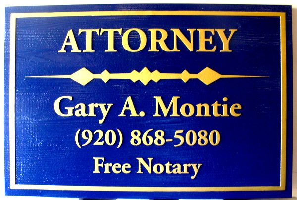 A10340 -  Cedar Wood Attorney and Notary Sign