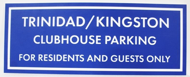 KA20708 - Carved Clubhouse Parking Sign for Trinidad/Kingston