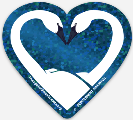Sticker "Glitter Blue Swan Love"