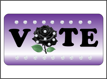 1.5"x3"  Black Rose Vote Pin