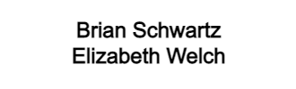 Brian Schwartz and Elizabeth Welch