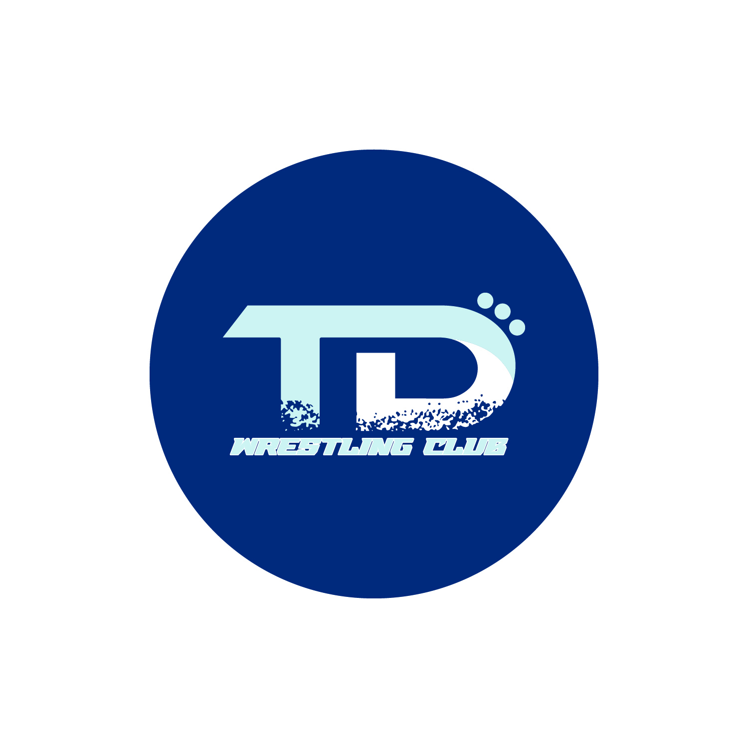TD WRESTLING CLUB LOGO - 3" Sticker - Dark Blue