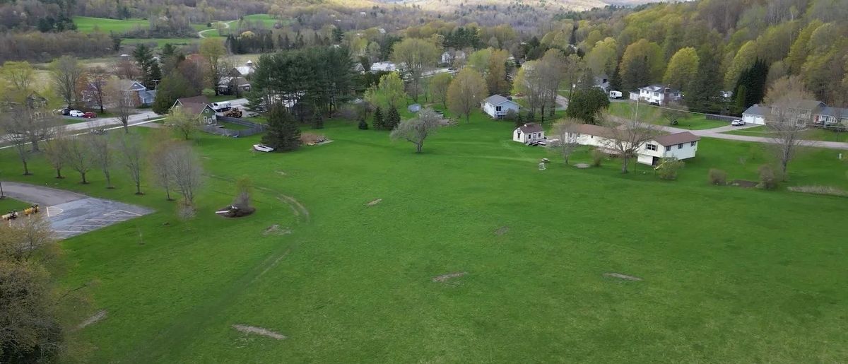 Drone image of land.