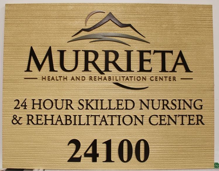 B11146 -  Carved  and Sandblasted Wood Grain HDU Sign for the Murrieta Health and Rehabilitation Center