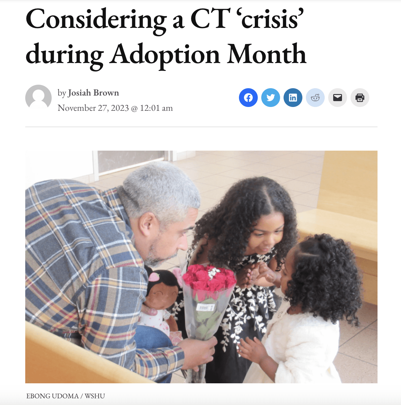 "Considering a CT 'crisis' during Adoption Month"