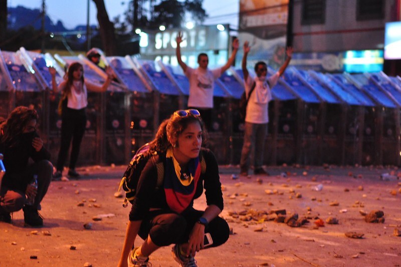 Protesters in Caracas, Venezuela. From flickr account andreasAzp