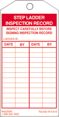 Step Ladder Inspection Record Tag