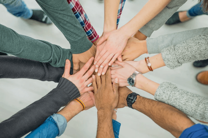 Hands in a circle