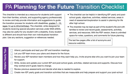 PA Planning for the Future Checklist