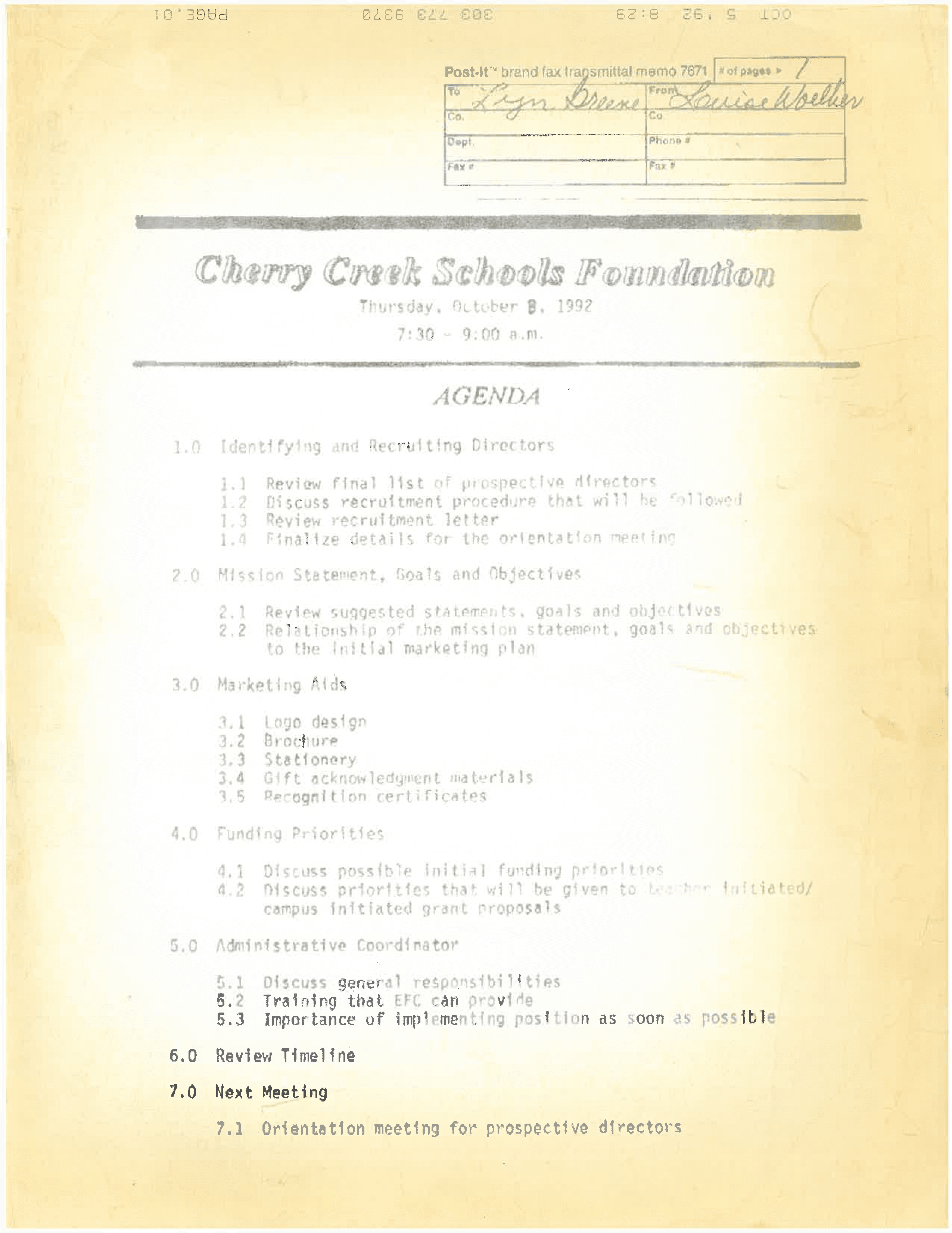 CCSF's First Agenda