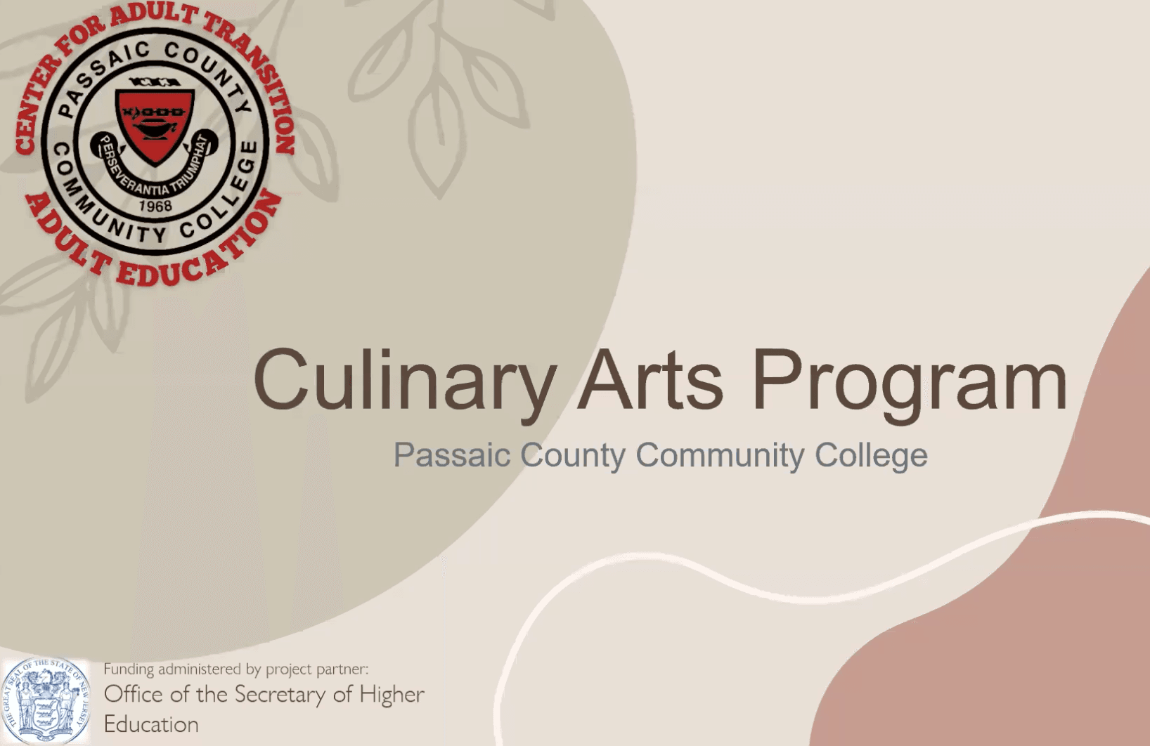 Passaic County Community College CAT - Culinary Arts Vocational Certificate Program