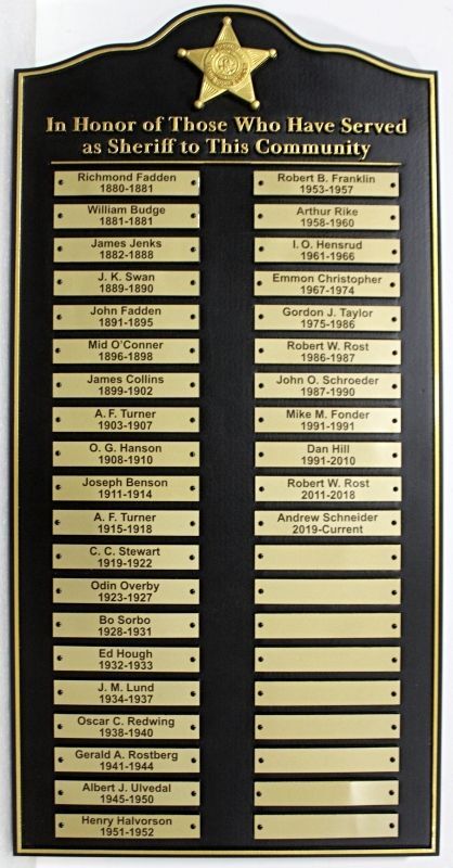 PP-3444 - Sheriff Service Recognition Board with Changeable Nameplates