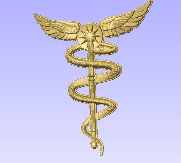 M2985 - Carved HDU Physician Symbol -Gold leaf (gallery 11) 