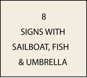 L21340 - Signs with Sailboat, Fish and Umbrella 