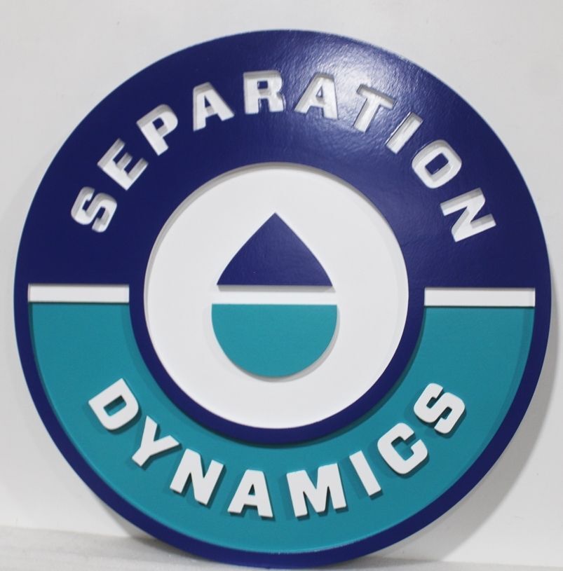 VP-1486 - Carved 2.5-D Multi-Level Wall  Plaque of the Logo of the Separation Dynamics Company 