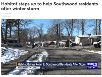 Habitat steps up to help Southwood residents after winter storm