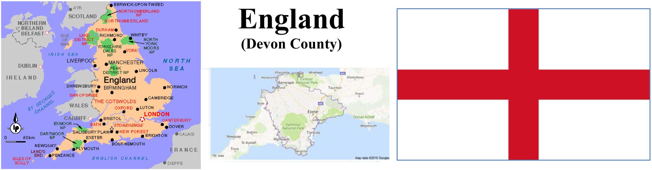England Map and Flag