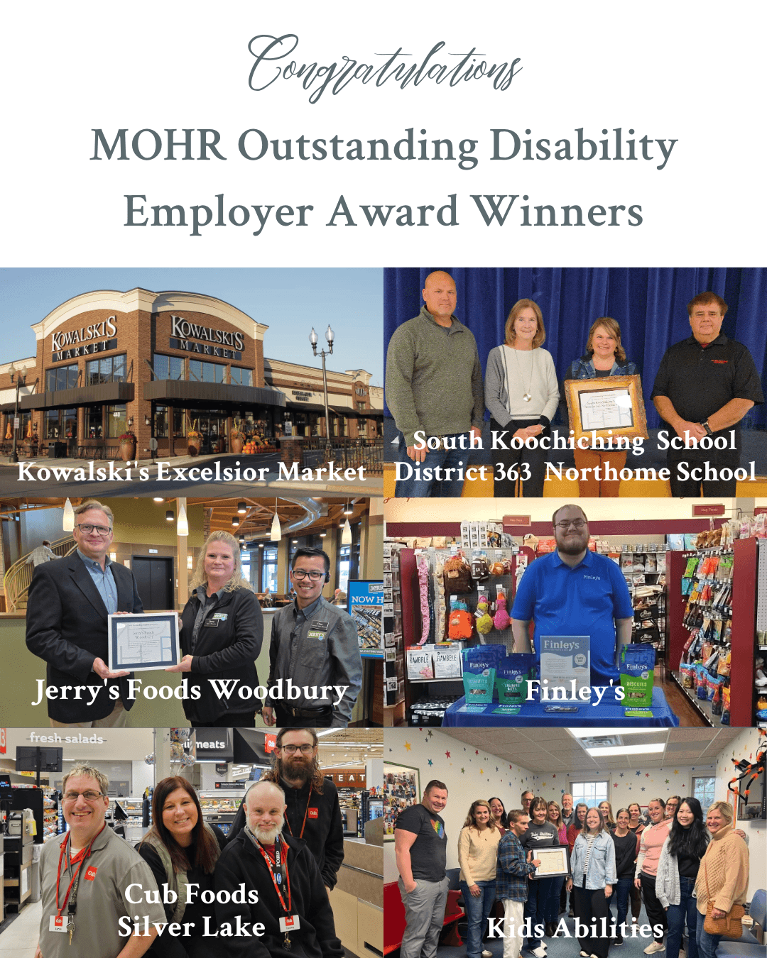 MOHR is proud to announce the 2025 Outstanding Disability Employer Award recipients.