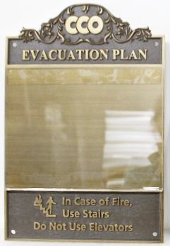 SA28552 - Carved HDU Sign for "CCO Evacuation Plan"