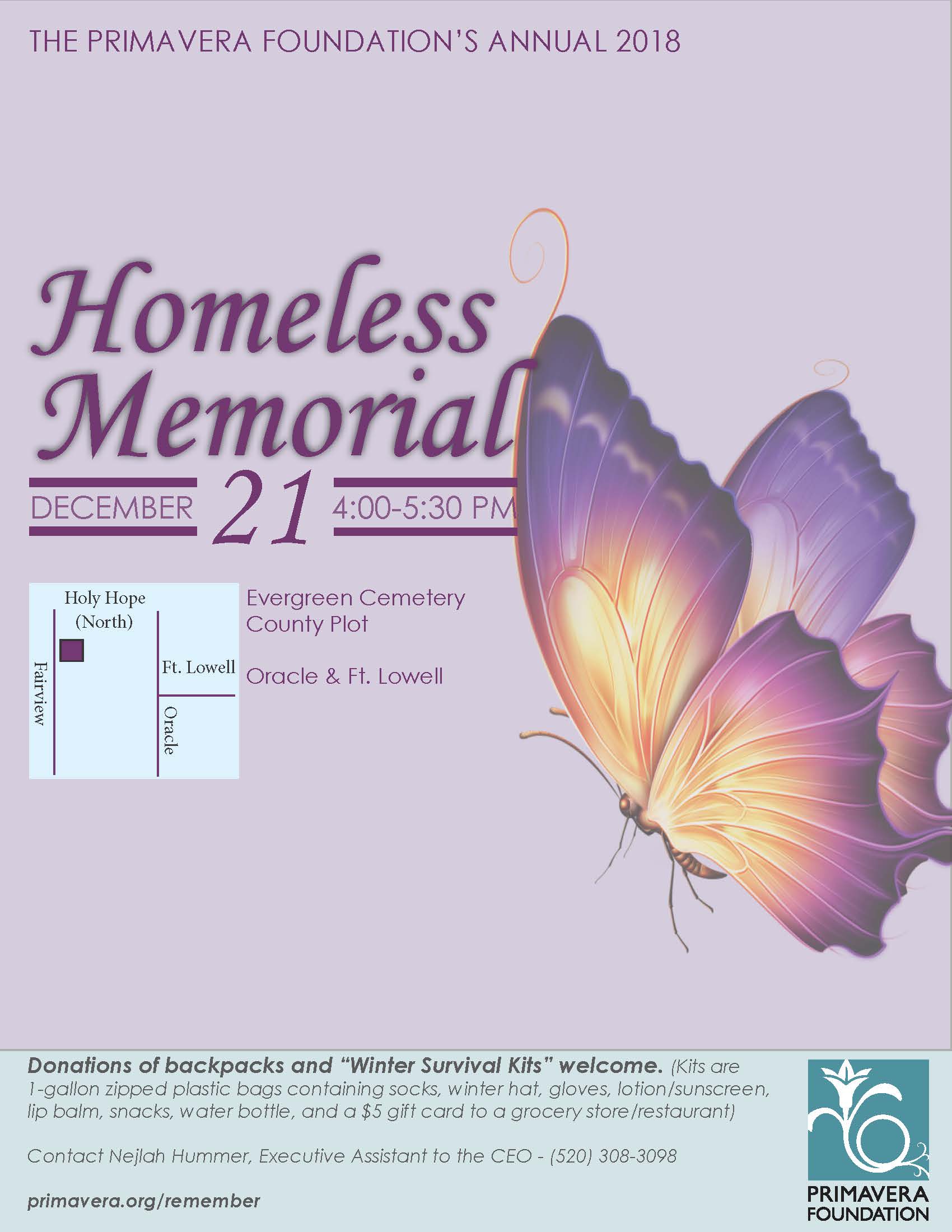 Primavera Annual Homeless Memorial