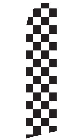 Black and White Checkered Econo Stock Flag