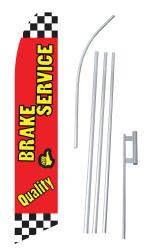 Quality Brake Service Swooper/Feather Flag + Pole + Ground Spike