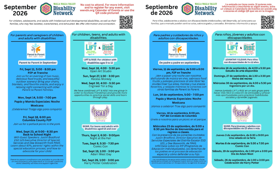 This Month's Activities and Events (link to flyer)