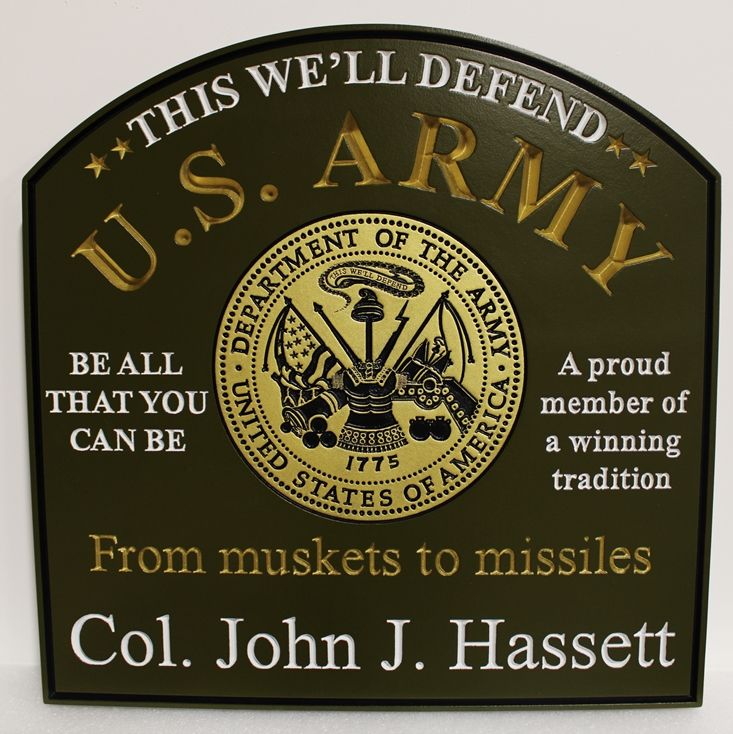 MP-3570 - US Army Officer Name Plaque., 2.5-D Engraved Artist-Painted