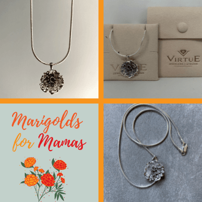 Marigolds for Mamas pendant necklace