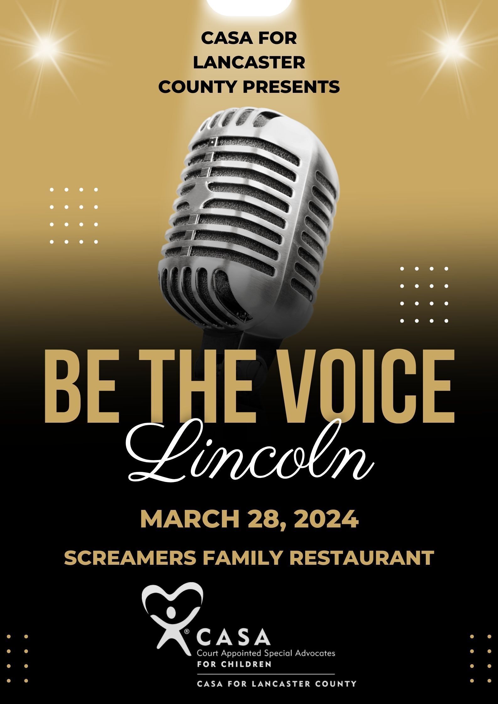 Be the Voice Lincoln 2024 - March 28 at 5:30 PM at Screamer's Family Restaurant