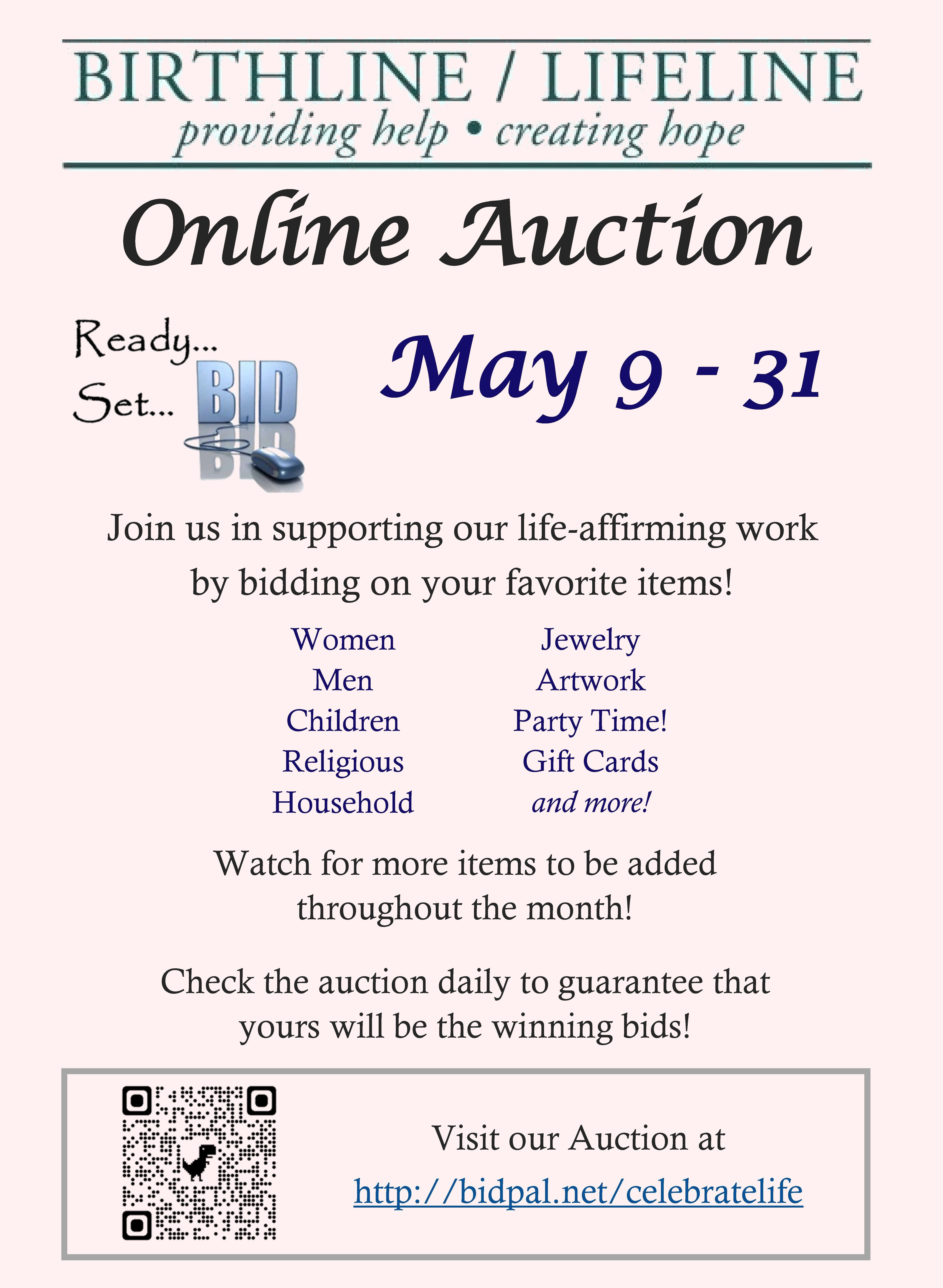 Catholic Charities Celebrate Life Online Auction