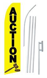 Auction Swooper/Feather Flag + Pole + Ground Spike