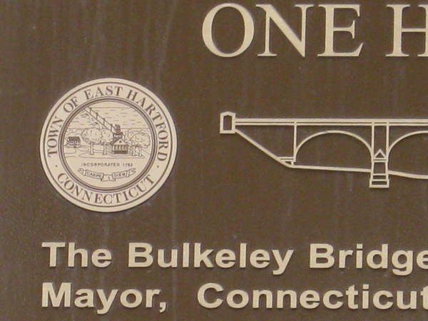 Cast Bronze Plaque, Large 3 ft x 5 ft, Detail of E. H. Town Seal and Bulkeley Bridge, Riverfront Park North Walk Project