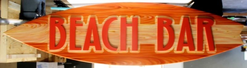 RB27261 - Carved Wood "Beach Bar" Sign