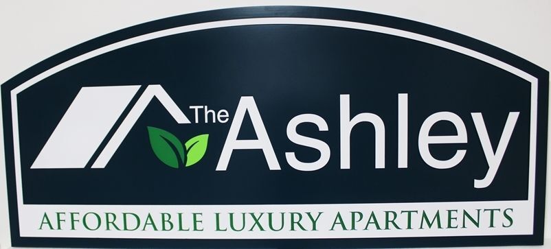 K20605 - Carved High-Density-Urethane (HDU)  Entrance Sign for the "Ashley Affordable Luxury Apartments" 