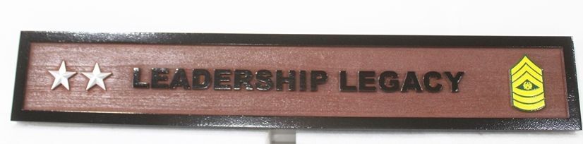 MP-3161 - Division Leadership Plaque for Major General and  Command Sergeant Major,  US Army 