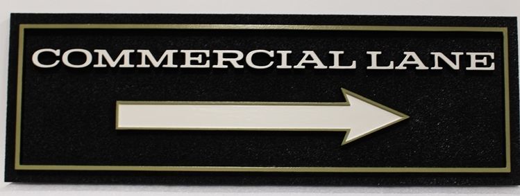 C12256 - High-Density-Urethane (HDU) Directional Sign Carved in 2.5-D Raised Relief for a Commercial Bank