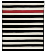 Black/White/Red Striped Rug 8' x 10'