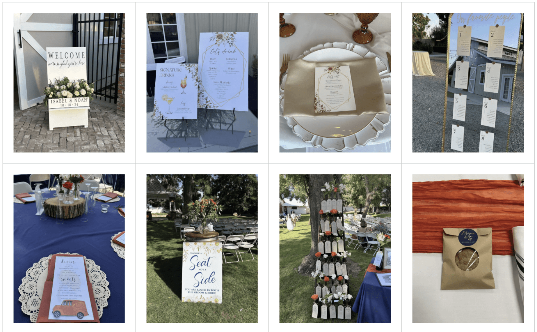 Compilation of various event signage pieces.